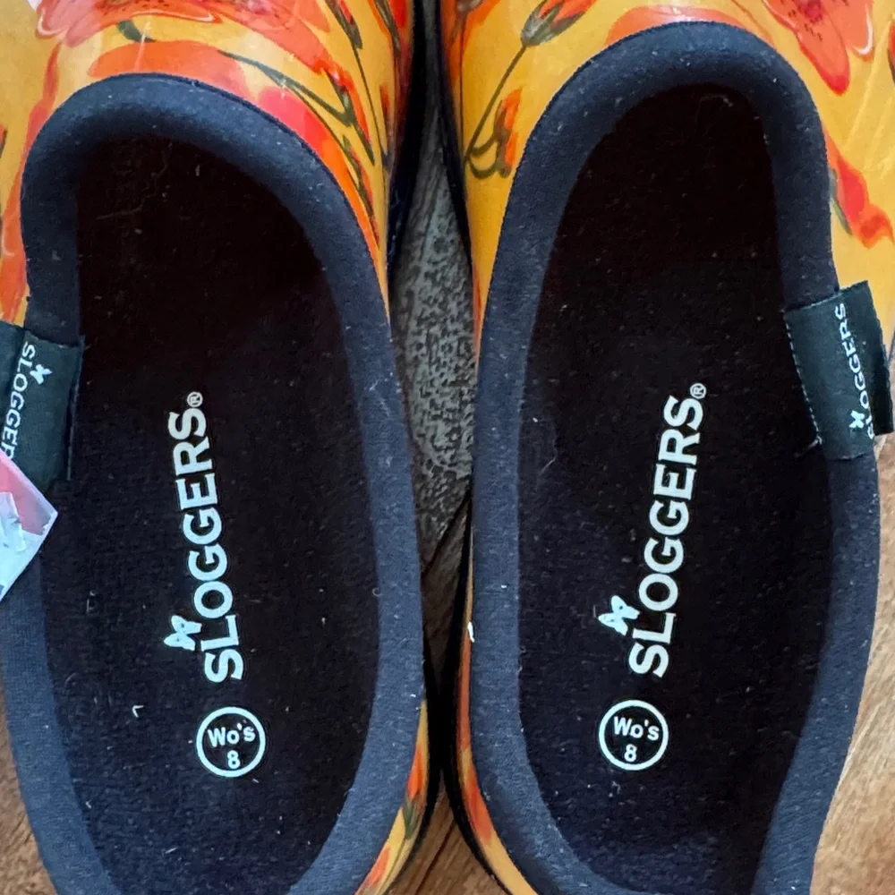 Sloggers Orange Floral Women's Rain Boots size 8 - Picture 6 of 12